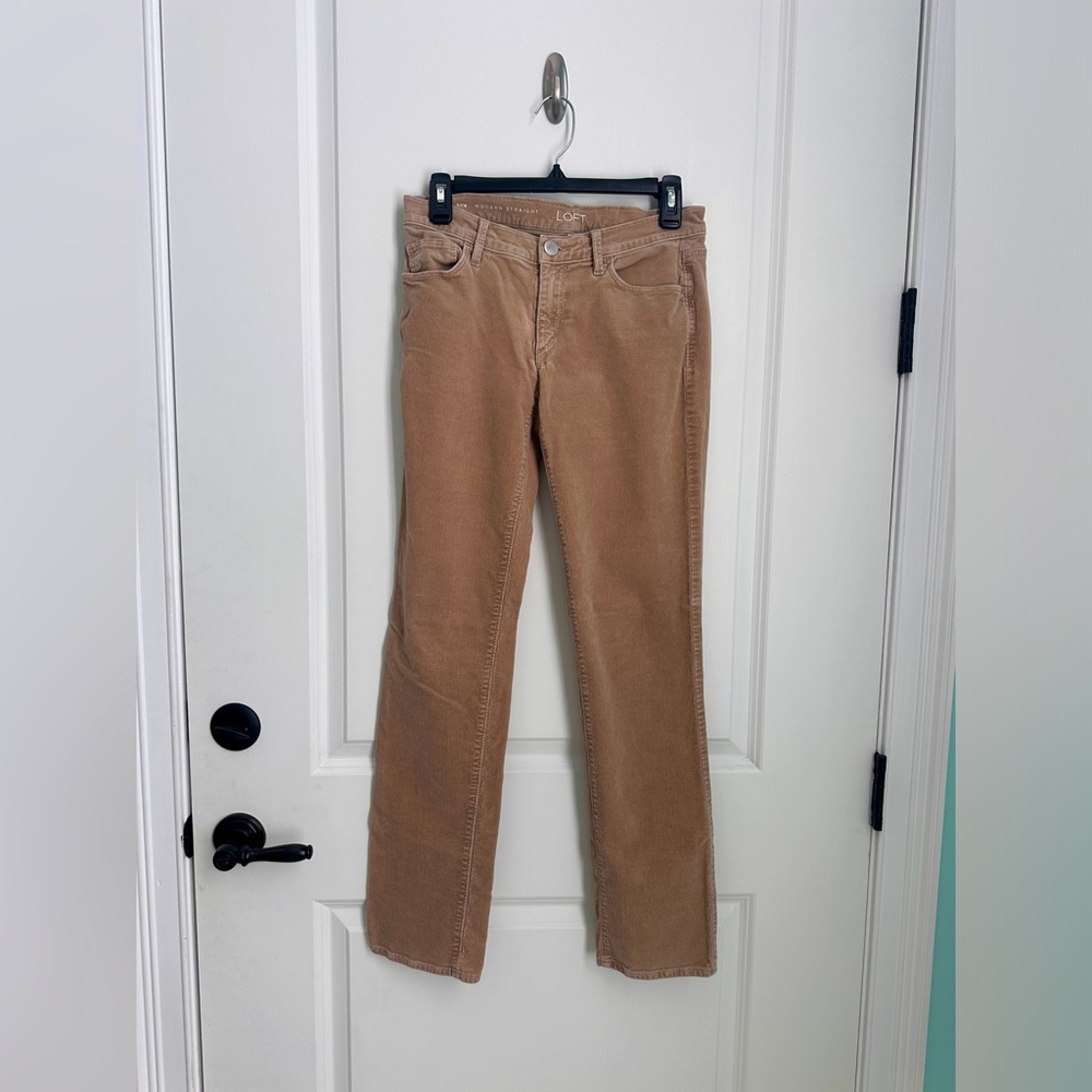LOFT Camel Corduroy Straight-Leg Pants - Size 4